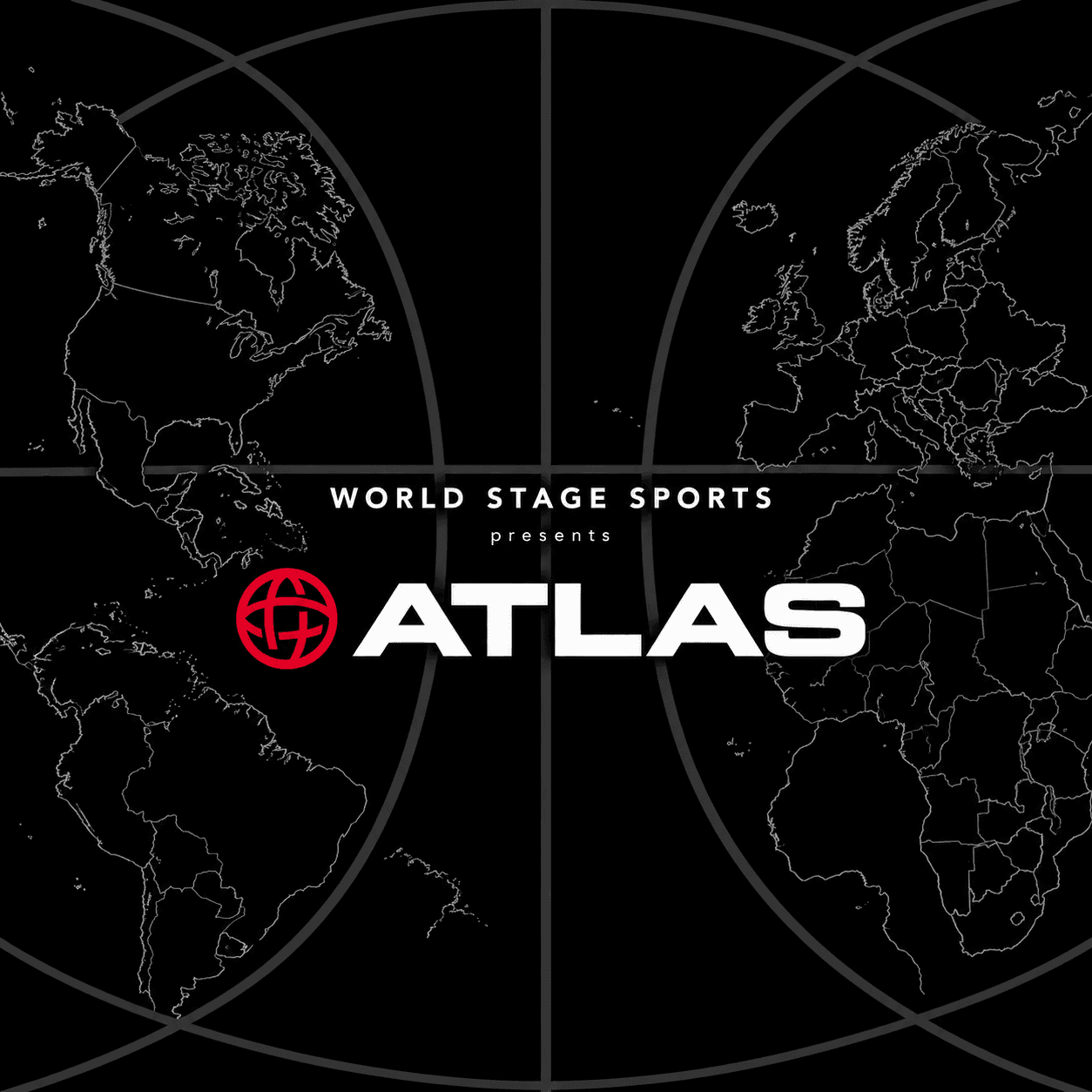 World Stage Sports presents Atlas over the basketball world map